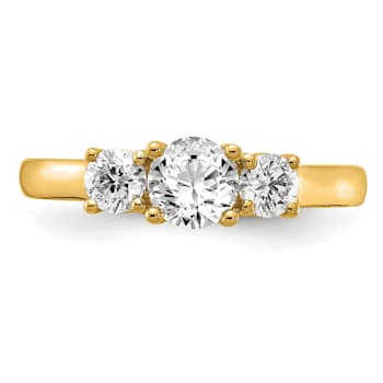 14K Yellow Gold Lab Grown Diamond SI1/SI2, G H I, 3-Stone Engagement Ring