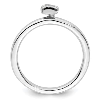 Sterling Silver Stackable Expressions Unicorn Diamond Ring 0.03ctw