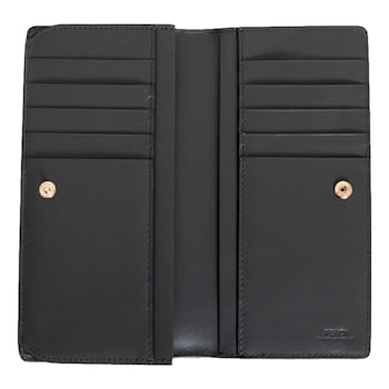 Fendi O'Lock Anthracite Gray and Python Print Leather Snap Continental Wallet
