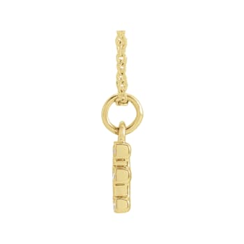 14K Yellow Gold Diamond E Initial Pendant With Chain