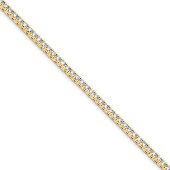 14K Yellow Gold 5.00 ct. Colorless Moissanite 4 Prong Tennis Bracelet