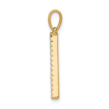 14K Yellow Gold Diamond Letter A Initial Pendant