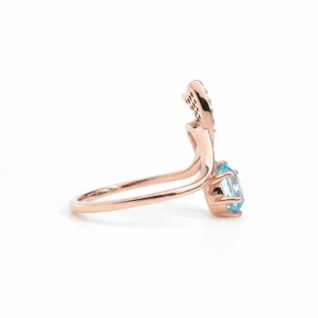 Sky Blue Topaz and White Topaz 14K Rose Gold Over Sterling Silver Ring
