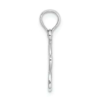Rhodium Over 14k White Gold Cut-out Flower Pendant