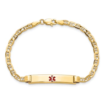 14k Yellow Gold Medical Mariner Link Child ID Bracelet