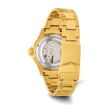 Mens Charles Hubert IP-plated Stainless Steel White Dial Automatic Watch