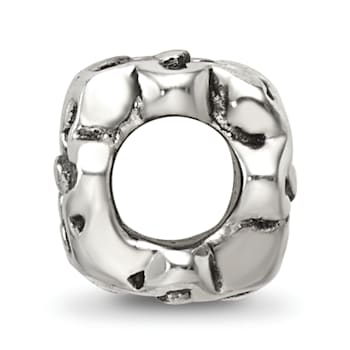 Sterling Silver Antiqued Flower Bead