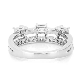 Moissanite Multi-Row Band Ring In Platinum-Enhanced Sterling Silver
0.86ctw Diamond Equivalent Weight