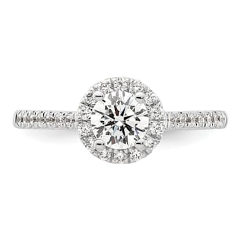 Rhodium Over 14K White Gold Eternal Promise Lab Grown Diamond Halo Ring