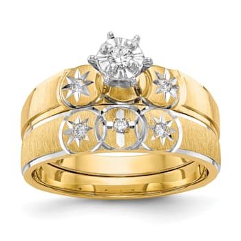 14K Yellow Gold AA Quality Engagement Ring 0.07ctw