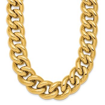14K Yellow Gold 14.8mm Curb 18-inch Necklace