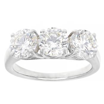 Lab-Grown Diamond Three-Stone Ring In 14K White Gold 3.00ctw