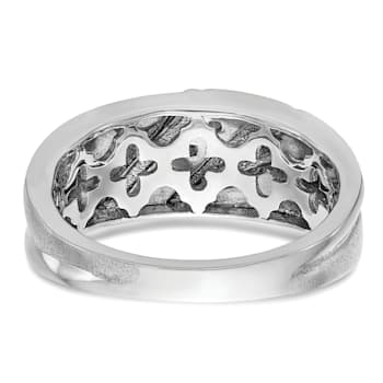 Rhodium Over 14K White Gold Lab Grown Diamond SI1/SI2, G H I, Men's Band