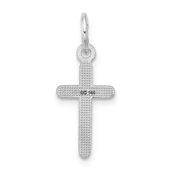 Rhodium Over 14k White Gold Cross Pendant