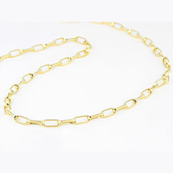 Elongated Paperclip Link Chain Necklace In 18K Gold Over Sterling Silver