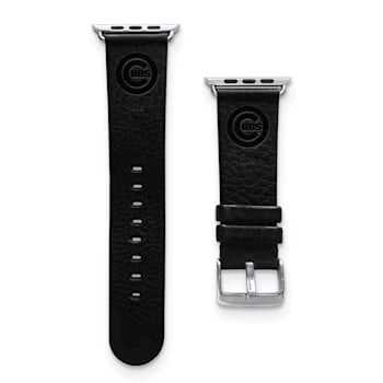 Gametime MLB Chicago Cubs Black Leather Apple Watch Band (42/44mm S/M).
Watch not included.