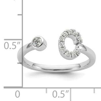 Rhodium Over 14K White Gold Lab Grown Diamond VS/SI GH, Initial C
Adjustable Ring