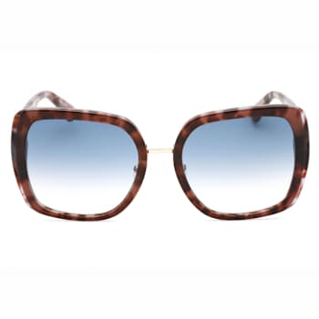 Kate Spade Kimber Blue Havana Square Frame / Blue Lenses Sunglasses