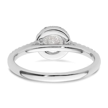 Rhodium Over 14K White Gold Eternal Promise Lab Grown Diamond Halo Ring