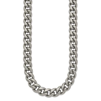 Titanium 10mm Solid Polished Curb 24 Inch Chain