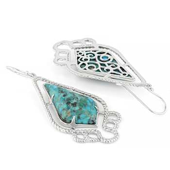 Turquoise Sterling Silver Dangle Earrings 27.5x15.2mm