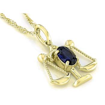 Lab Created Sapphire Libra Birthstone Pendant
