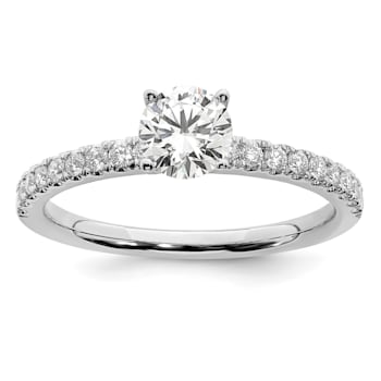 Rhodium Over 14K White Gold Lab Grown Diamond SI1/SI2, G H I, Engagement Ring