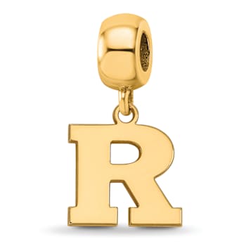14K Yellow Gold Over Sterling Silver LogoArt Rutgers University Small
Dangle Bead
