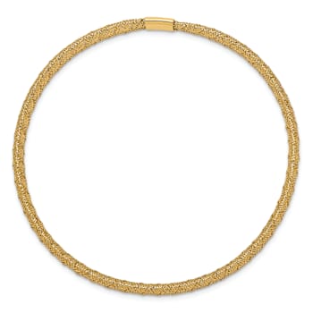 10k Yellow Gold 4mm Stretch Mesh Slip-On Bracelet