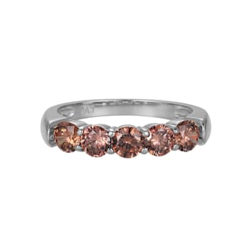 Mocha Cubic Zirconia Platinum Over Sterling Silver Ring 1.55ctw