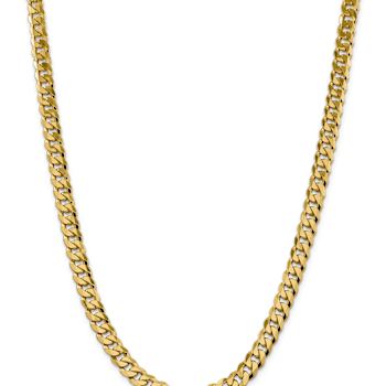 14k Yellow Gold 8.5mm Solid Flat Beveled Curb 22 Inch Chain