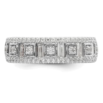 Rhodium Over 14K White Gold Diamond Band 0.86ctw