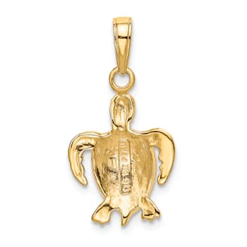 14K Yellow Gold Sea Turtle Pendant