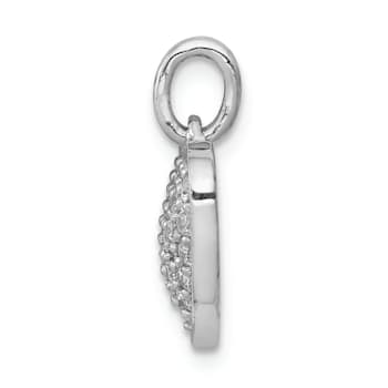 Rhodium Over 14k White Gold Diamond Heart Pendant
