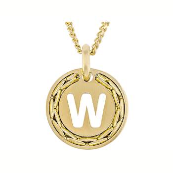 Cardano Initial W Pendant Necklace In 18K Gold Over Bronze