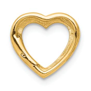 14k Yellow Gold Diamond Heart Chain Slide Pendant
