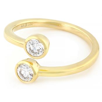 Contemporary Lab-Grown Diamond Two-Stone Bypass Ring 0.50ctw In 14K Gold
Over Sterling Silver