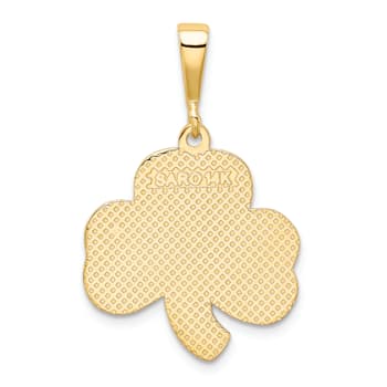 14K Yellow Gold Trinity Clover Pendant