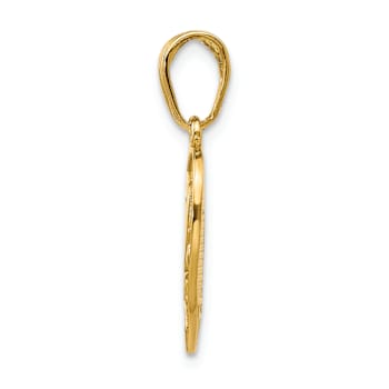 14k Yellow Gold Textured I Love You Break Apart Heart Charm