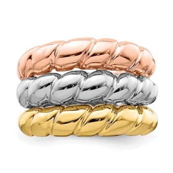 14K Triple Shrimp Band