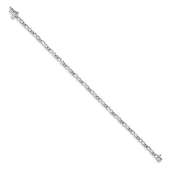 Rhodium Over 14k White Gold Diamond Figure 8 Link Bracelet