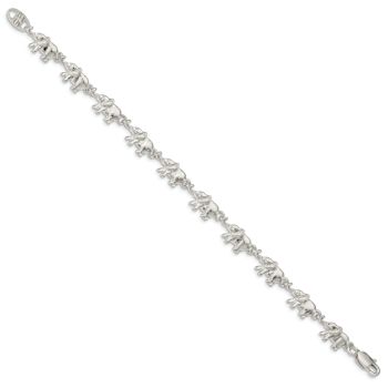 Sterling Silver Elephants Bracelet