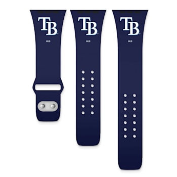 Gametime MLB Tampa Bay Rays Navy Silicone Apple Watch Band (42/44mm
M/L). Watch not included.