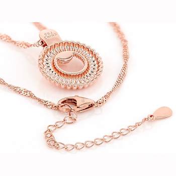 Copper Ribbed Texture Pendant Necklace