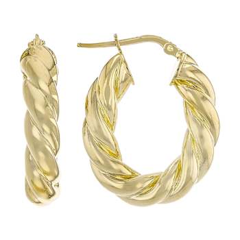 Twisted Hoop Earrings In 18K Gold Over Bronze