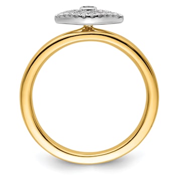 14K Yellow Gold Over Sterling Silver Stackable Expressions Evil Eye
Diamond Ring 0.087ctw