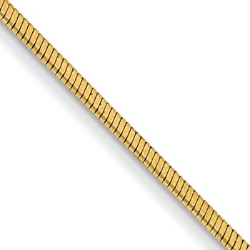 14k Yellow Gold 0.6mm Solid Diamond-Cut Octagonal Snake 24 Inch Chain