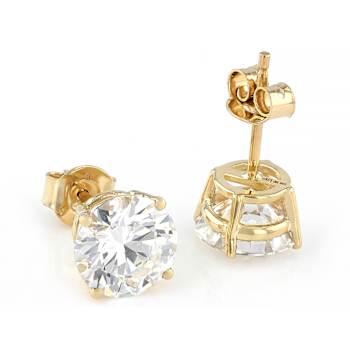 Timeless Lab-Grown Diamond Solitaire Stud Earrings 4ctw In 14K Gold