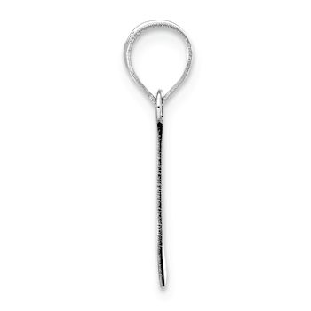 Rhodium Over 14k White Gold Polished Bubble Letter L Initial Pendant