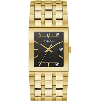 Bulova Men's Quadra Yellow Stainless Steel Watch
